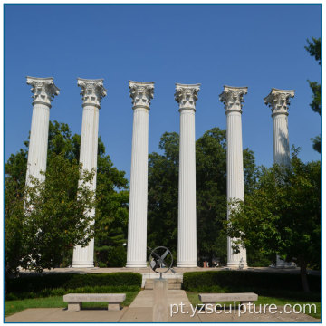Coluna romana de mármore branco para decoração de casa